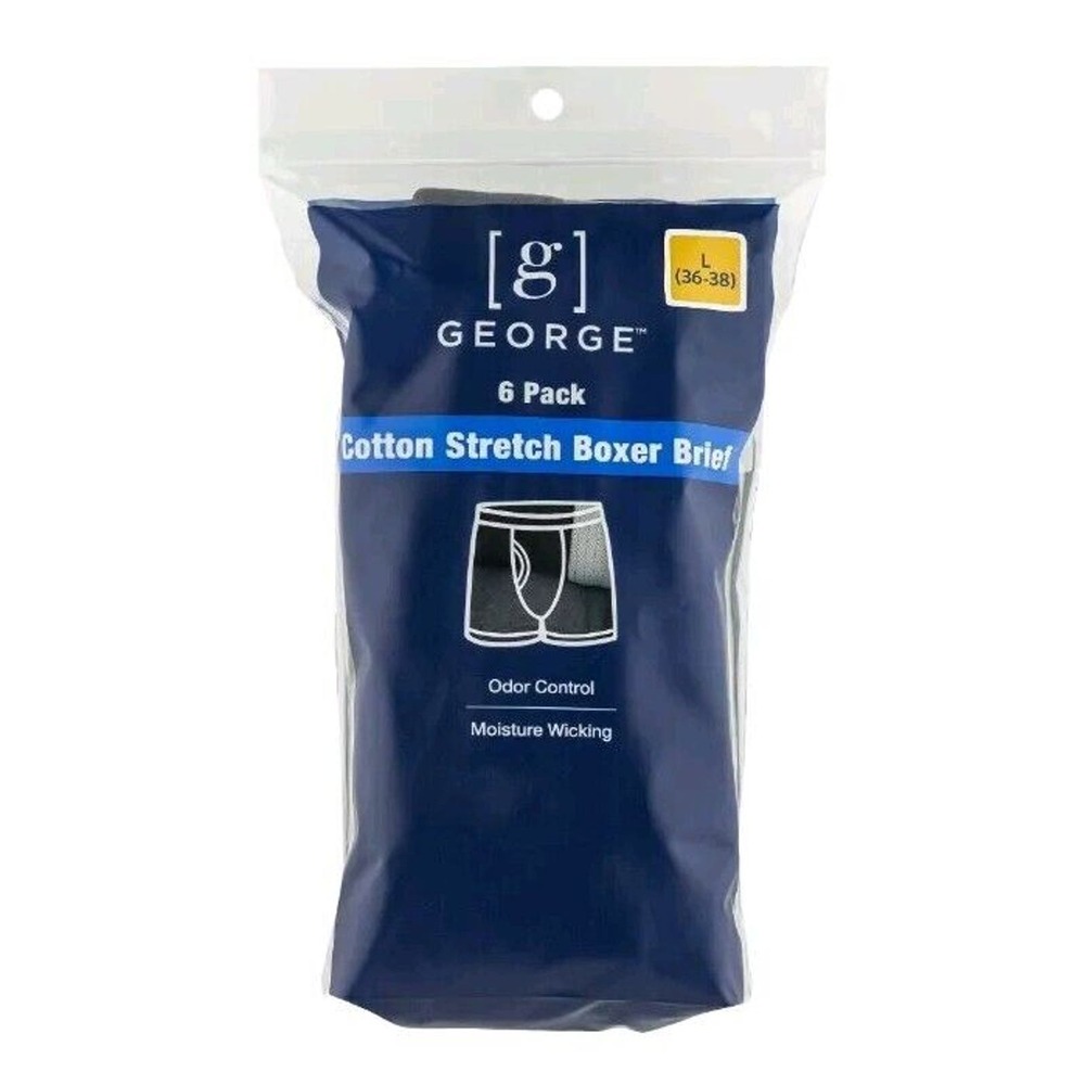 George Men's Cotton‎ Stretch Boxer Briefs